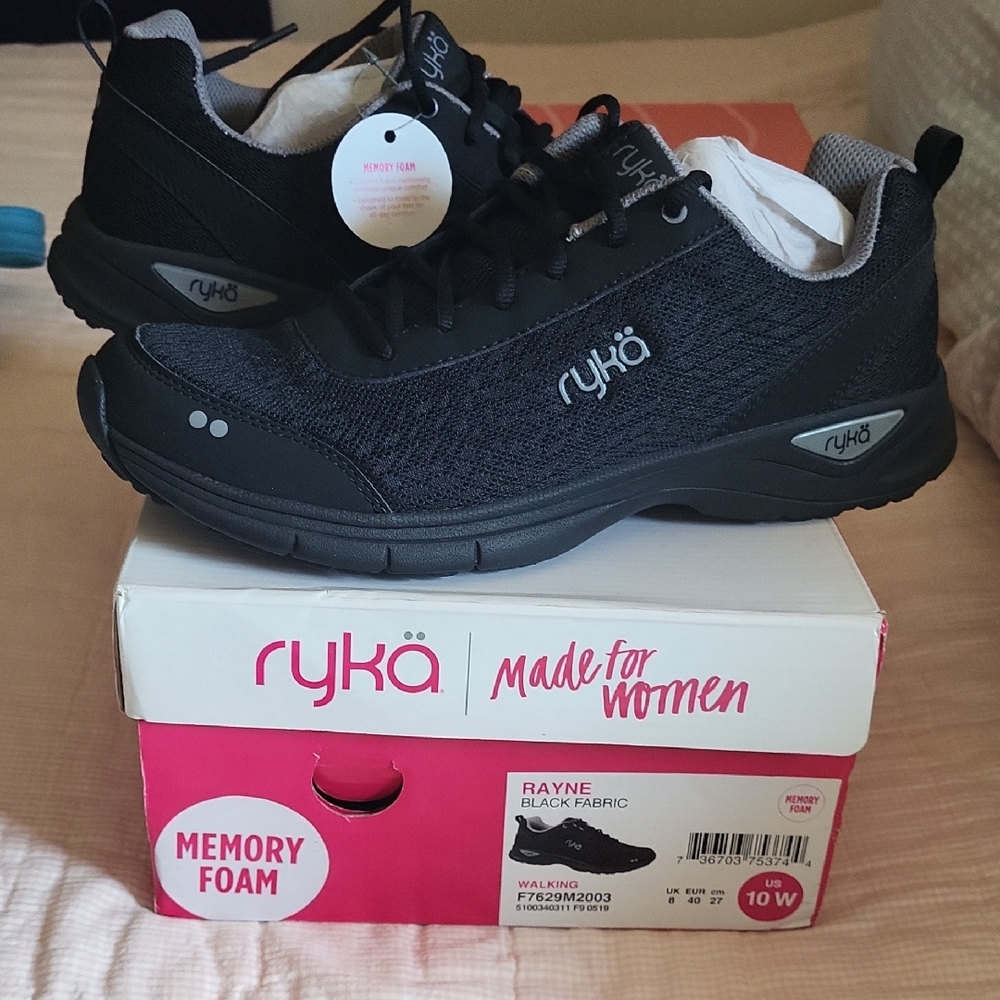 Ryka Black Sneakers Sleek Mesh Design